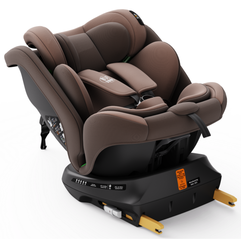 BUF BOOF® Scaun Auto P100 i-Size R129 Rotativ 360° ISOFIX 40–150 cm (0–36 kg) Coffee