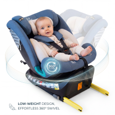 Scaun Auto Saphir DELUXE BUF BOOF iSIZE Blue cu Isofix pozitie somn 165 grade rotativ 360 grade 40-150 cm