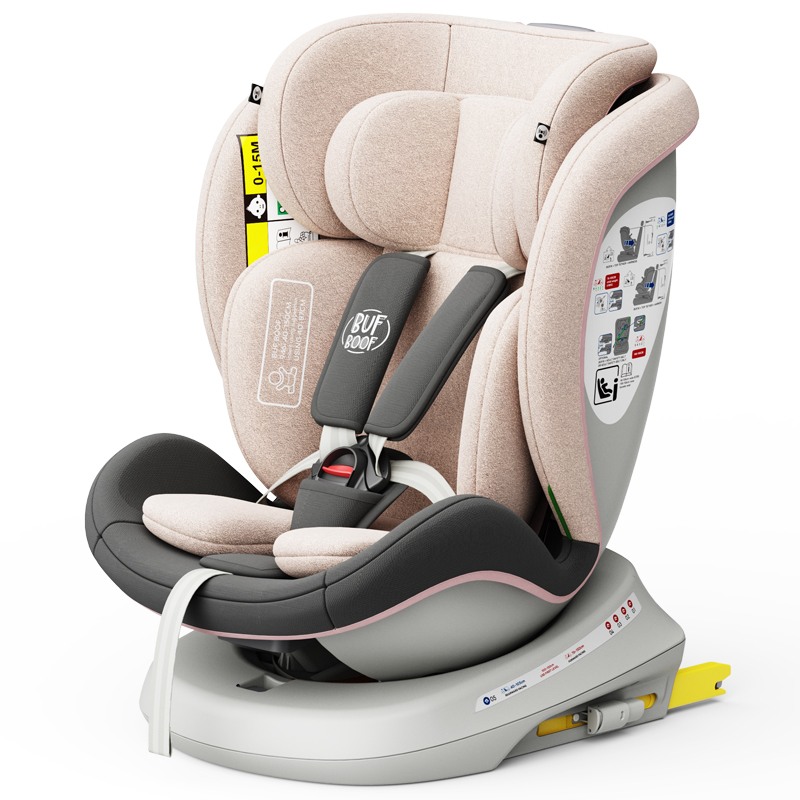 Scaun auto TWT Plus iSize Buf Boof LightPink cu isofix Rotativ 360 grade Pozitie Somn Top Tether 0-36 kg 40-150 cm