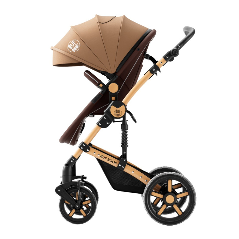 Carucior 2 in 1 reversibil A1 Deluxe BUF BOOF Champagne 0 36 luni