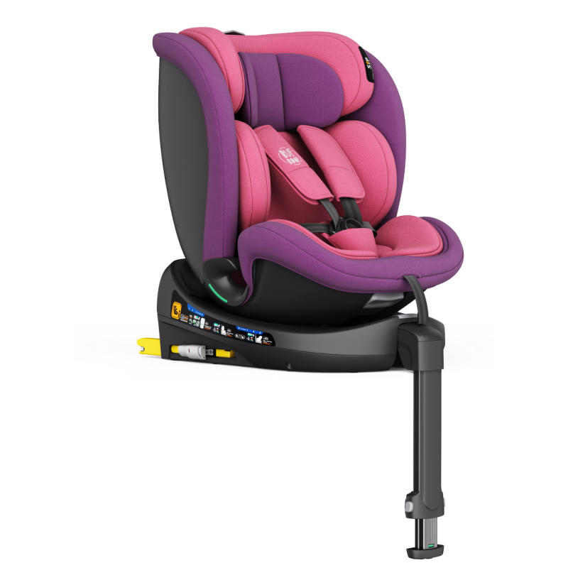 Scaun auto N17 Fix iSize BUF BOOF® ISOFIX Rotativ 360 Picior Fixare Pozitie Somn 165 grade 40-150 cm UnicornPink