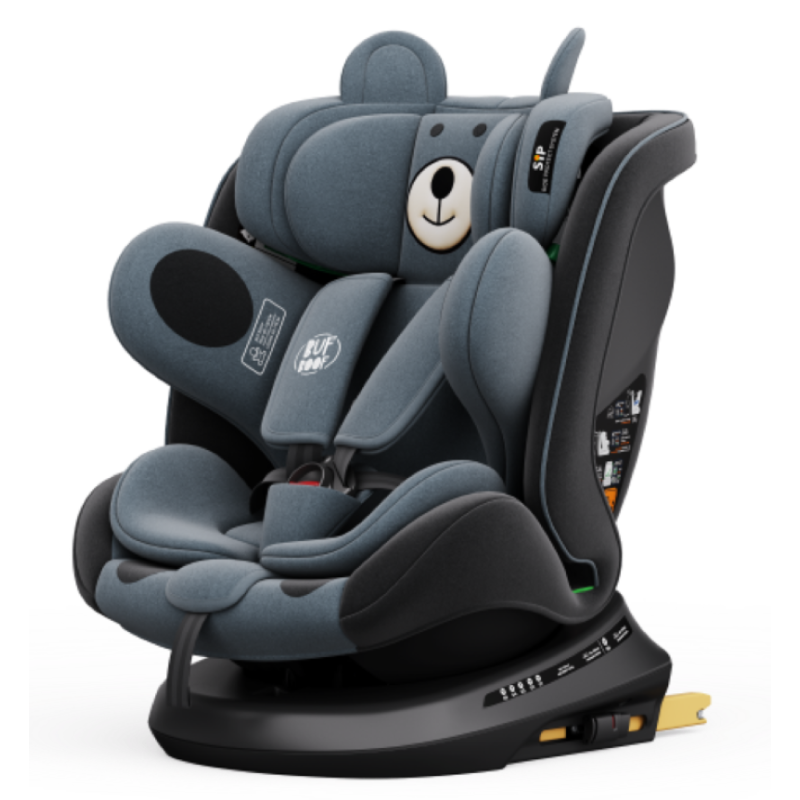 BUF BOOF® Scaun Auto P100 i-Size R129 Rotativ 360° ISOFIX 40–150 cm (0–36 kg) UrsBlack