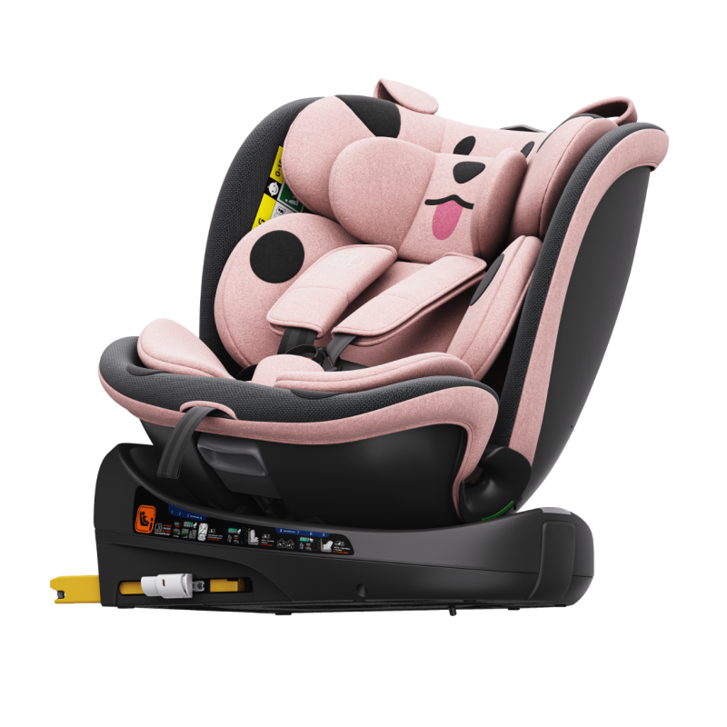 BUF BOOF® B-Joy DELUXE i-Size 40–150 cm Scaun Auto Copii, ISOFIX, Rotativ 360°, Reclinare 155°, Poziție Somn, PinkDOG