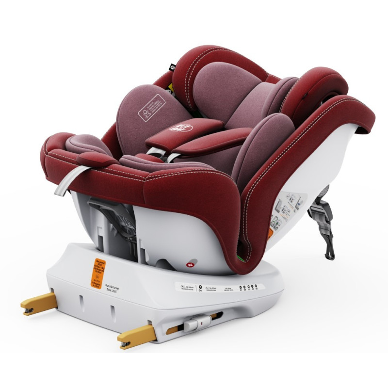 BUF BOOF® Scaun Auto P100 i-Size R129 Rotativ 360° ISOFIX 40–150 cm (0–36 kg) Red