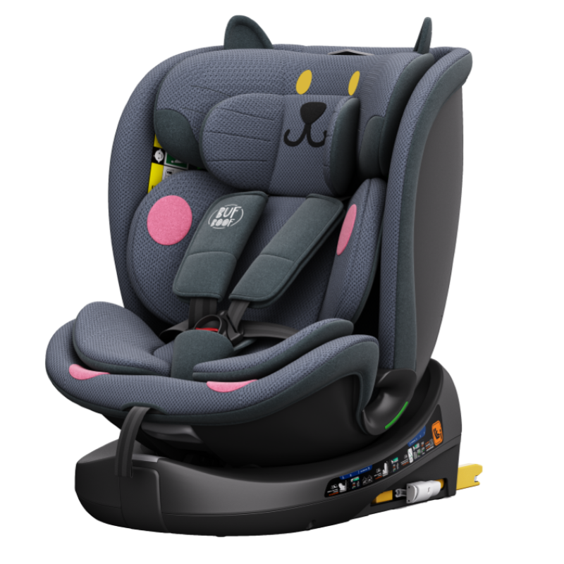 BUF BOOF® B-Joy DELUXE i-Size 40–150 cm Scaun Auto Copii, ISOFIX, Rotativ 360°, Reclinare 155°, Poziție Somn, DarkGreyCAT