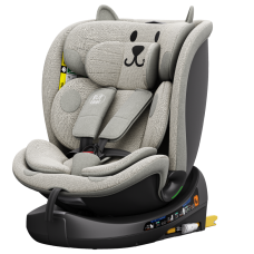 BUF BOOF® B-Joy DELUXE i-Size 40–150 cm Scaun Auto Copii, ISOFIX, Rotativ 360°, Reclinare 155°, Poziție Somn, LightGreyCAT