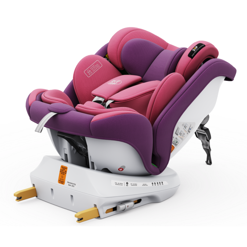 BUF BOOF® Scaun Auto P100 i-Size R129 Rotativ 360° ISOFIX 40–150 cm (0–36 kg) UnicornPink