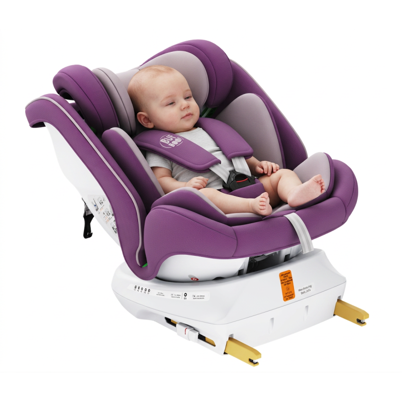 Scaun Auto P100 BUF BOOF iSIZE Purple cu Isofix rotativ 360 grade 40-150 cm