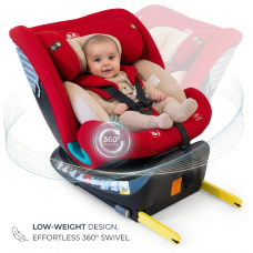 Scaun Auto Saphir DELUXE BUF BOOF iSIZE Red cu Isofix pozitie somn 165 grade rotativ 360 grade 40-150 cm