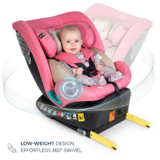 Scaun Auto Saphir DELUXE BUF BOOF iSIZE UnicornPink cu Isofix pozitie somn 165 grade rotativ 360 grade 40-150 cm