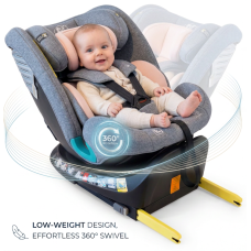 Scaun Auto Saphir DELUXE BUF BOOF iSIZE Pink cu Isofix pozitie somn 165 grade rotativ 360 grade 40-150 cm