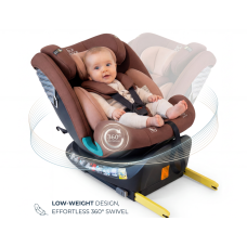 Scaun Auto Saphir DELUXE BUF BOOF iSIZE Coffee cu Isofix pozitie somn 165 grade rotativ 360 grade 40-150 cm