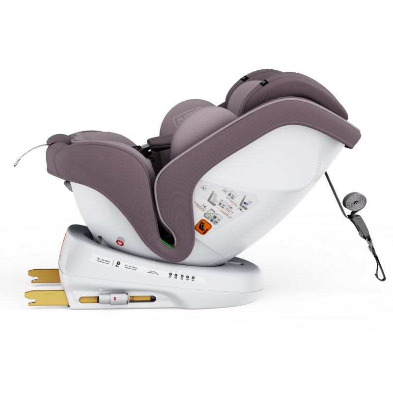 BUF BOOF® Scaun Auto P100 i-Size R129 Rotativ 360° ISOFIX 40–150 cm (0–36 kg) LightPurple