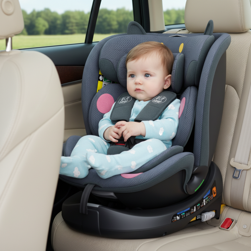 BUF BOOF® B-Joy DELUXE i-Size 40–150 cm Scaun Auto Copii, ISOFIX, Rotativ 360°, Reclinare 155°, Poziție Somn, DarkGreyCAT