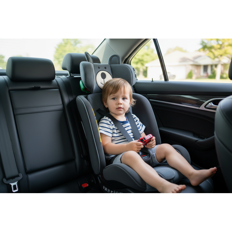 BUF BOOF® Scaun Auto P100 i-Size R129 Rotativ 360° ISOFIX 40–150 cm (0–36 kg) UrsBlack