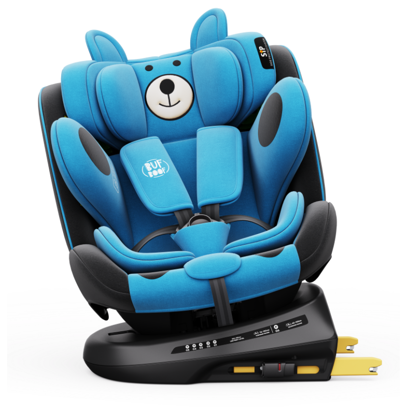 BUF BOOF® Scaun Auto P100 i-Size R129 Rotativ 360° ISOFIX 40–150 cm (0–36 kg) UrsBlue