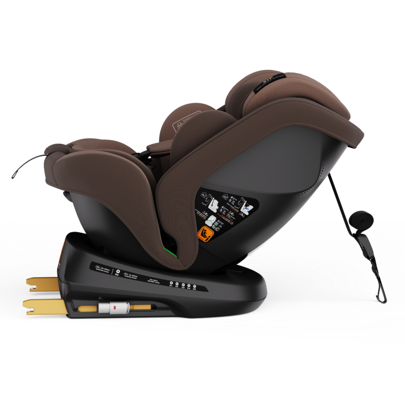 BUF BOOF® Scaun Auto P100 i-Size R129 Rotativ 360° ISOFIX 40–150 cm (0–36 kg) Coffee