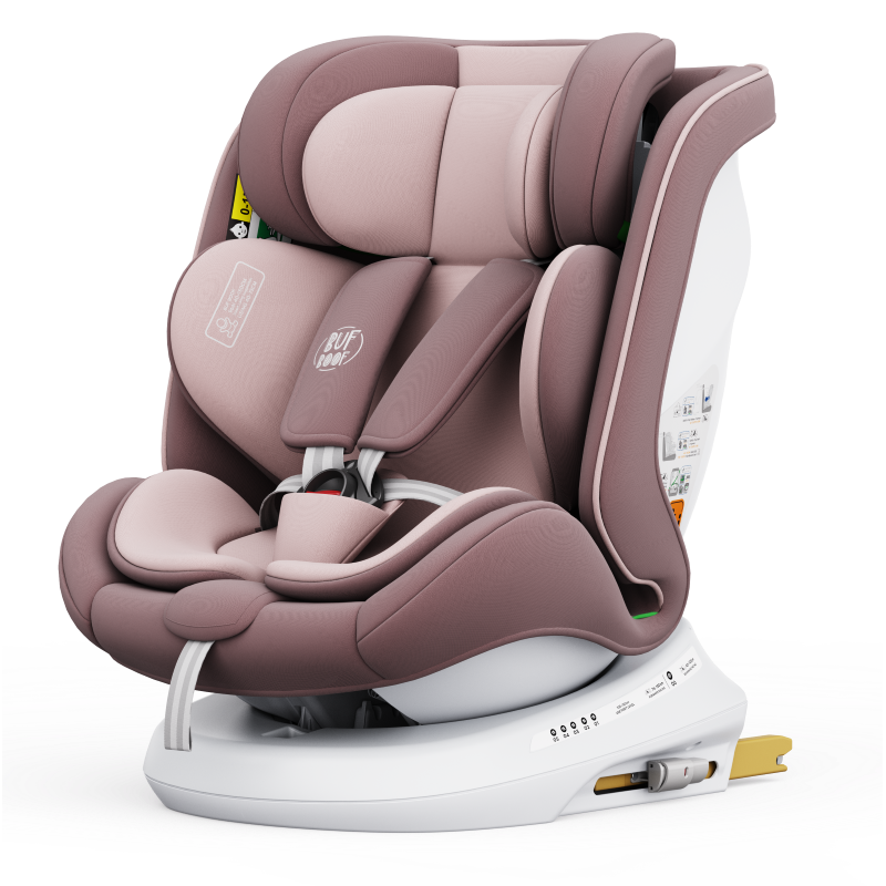 BUF BOOF® Scaun Auto P100 i-Size R129 Rotativ 360° ISOFIX 40–150 cm (0–36 kg) LightPurple