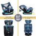 Scaun Auto Saphir DELUXE BUF BOOF iSIZE Blue cu Isofix pozitie somn 165 grade rotativ 360 grade 40-150 cm