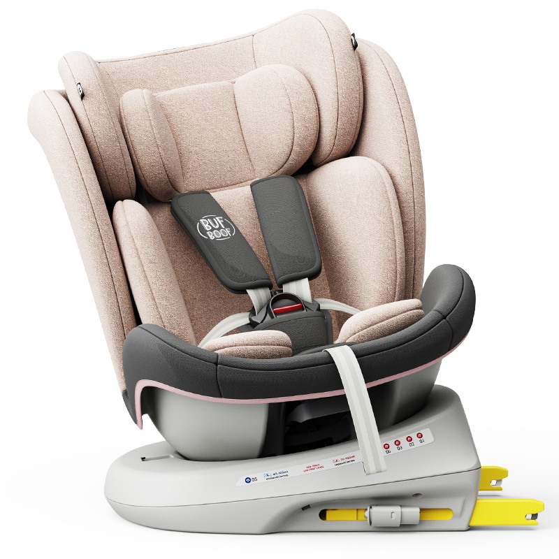 Scaun auto TWT Plus iSize Buf Boof LightPink cu isofix Rotativ 360 grade Pozitie Somn Top Tether 0-36 kg 40-150 cm