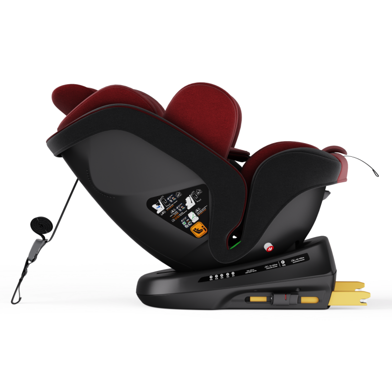 BUF BOOF® Scaun Auto P100 i-Size R129 Rotativ 360° ISOFIX 40–150 cm (0–36 kg) UrsRed