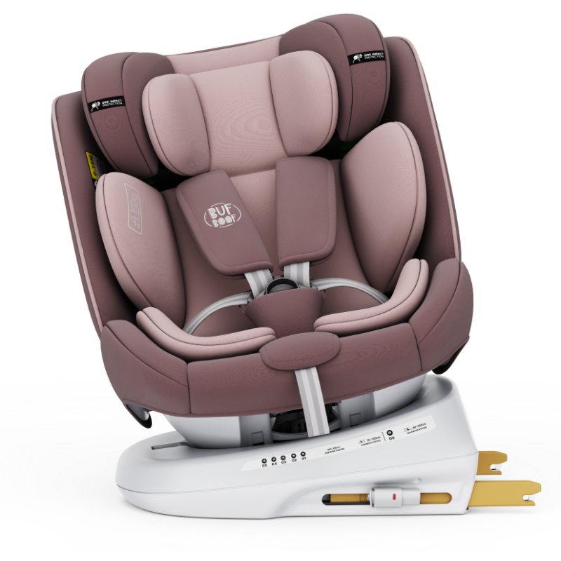BUF BOOF® Scaun Auto P100 i-Size R129 Rotativ 360° ISOFIX 40–150 cm (0–36 kg) LightPurple