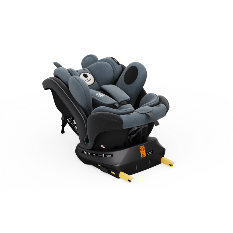 BUF BOOF® Scaun Auto P100 i-Size R129 Rotativ 360° ISOFIX 40–150 cm (0–36 kg) UrsBlack