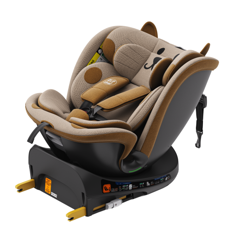 BUF BOOF® B-Joy DELUXE i-Size 40–150 cm Scaun Auto Copii, ISOFIX, Rotativ 360°, Reclinare 155°, Poziție Somn, OrangeCAT