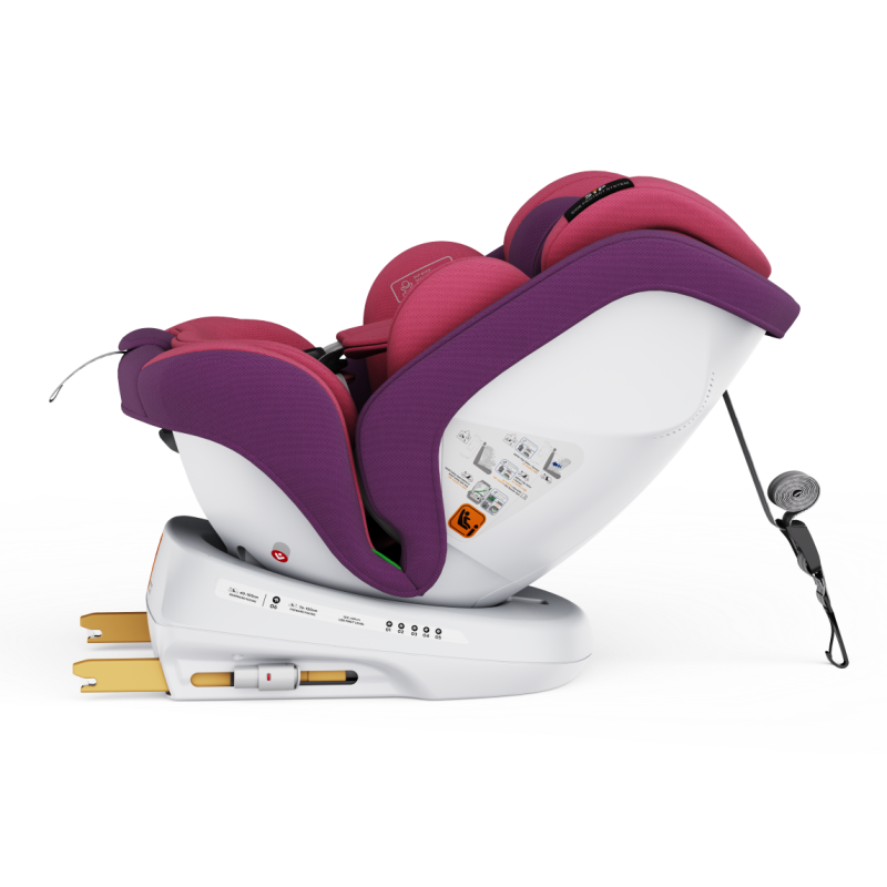 BUF BOOF® Scaun Auto P100 i-Size R129 Rotativ 360° ISOFIX 40–150 cm (0–36 kg) UnicornPink