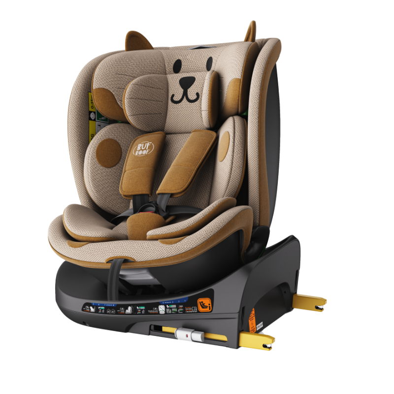 BUF BOOF® B-Joy DELUXE i-Size 40–150 cm Scaun Auto Copii, ISOFIX, Rotativ 360°, Reclinare 155°, Poziție Somn, OrangeCAT