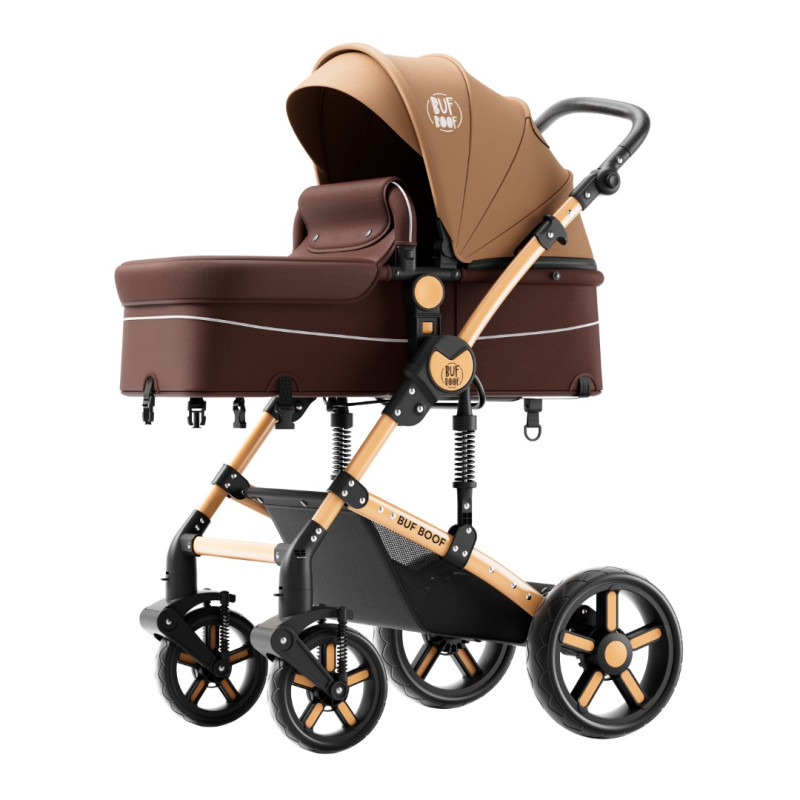 Carucior 2 in 1 reversibil A1 Deluxe BUF BOOF Champagne 0 36 luni