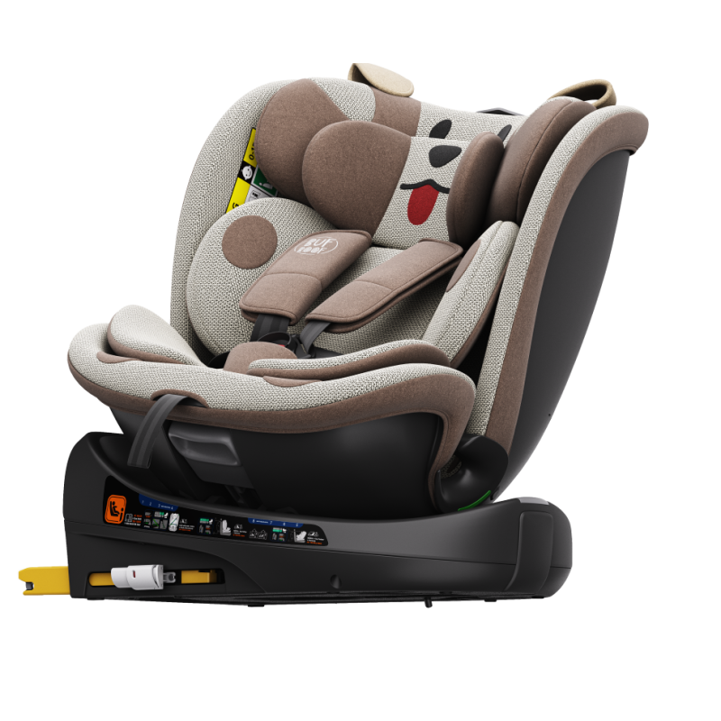 BUF BOOF® B-Joy DELUXE i-Size 40–150 cm Scaun Auto Copii, ISOFIX, Rotativ 360°, Reclinare 155°, Poziție Somn, BrownDOG
