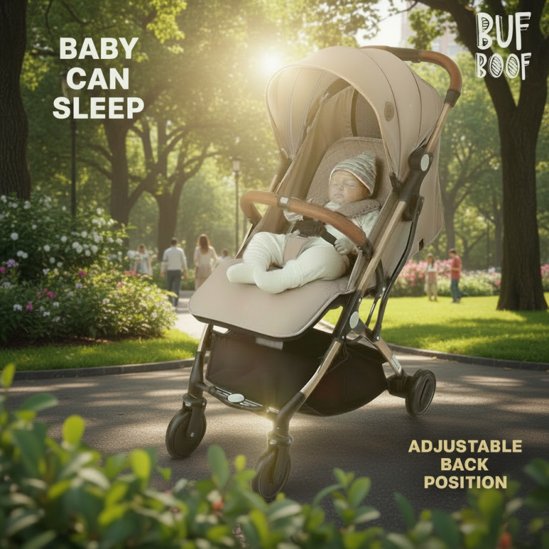 BUF BOOF® S-16 Carucior sport ușor, 0–36 luni, poziție complet orizontala 180°, sistem pliabil cu functie troller, brown