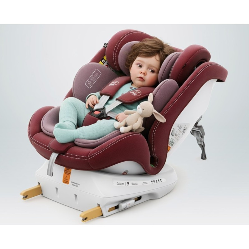 BUF BOOF® Scaun Auto P100 i-Size R129 Rotativ 360° ISOFIX 40–150 cm (0–36 kg) Red