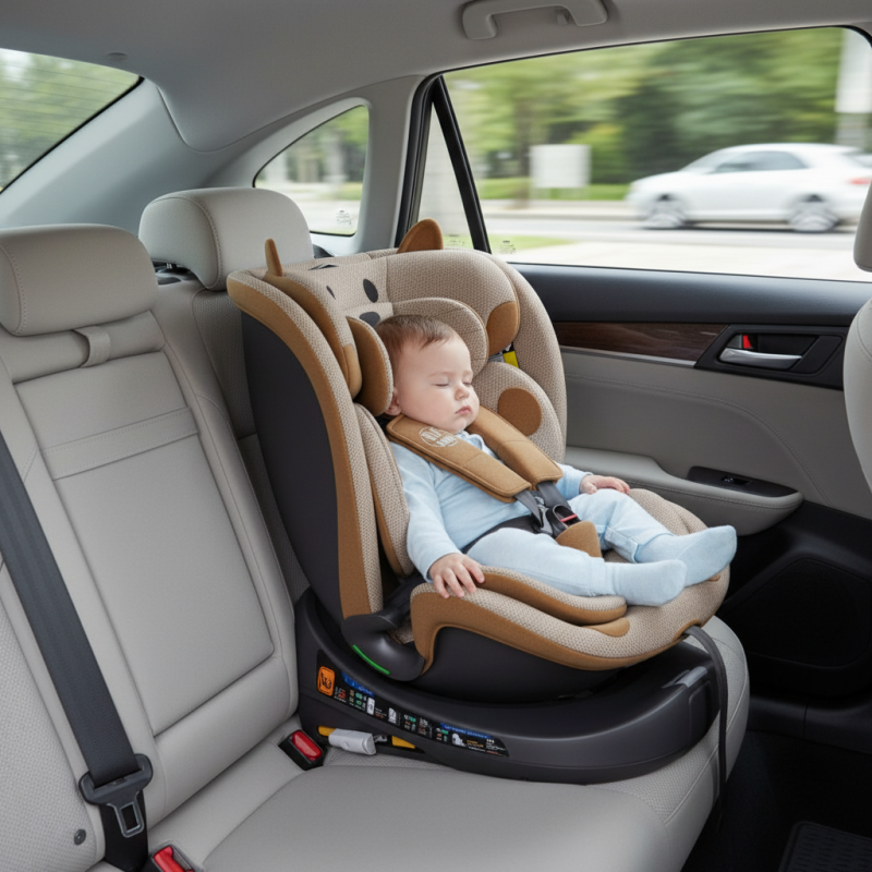 BUF BOOF® B-Joy DELUXE i-Size 40–150 cm Scaun Auto Copii, ISOFIX, Rotativ 360°, Reclinare 155°, Poziție Somn, OrangeCAT