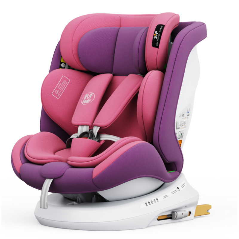 BUF BOOF® Scaun Auto P100 i-Size R129 Rotativ 360° ISOFIX 40–150 cm (0–36 kg) UnicornPink