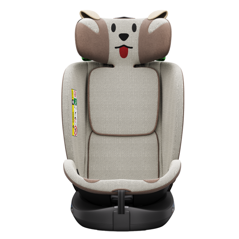 BUF BOOF® B-Joy DELUXE i-Size 40–150 cm Scaun Auto Copii, ISOFIX, Rotativ 360°, Reclinare 155°, Poziție Somn, BrownDOG