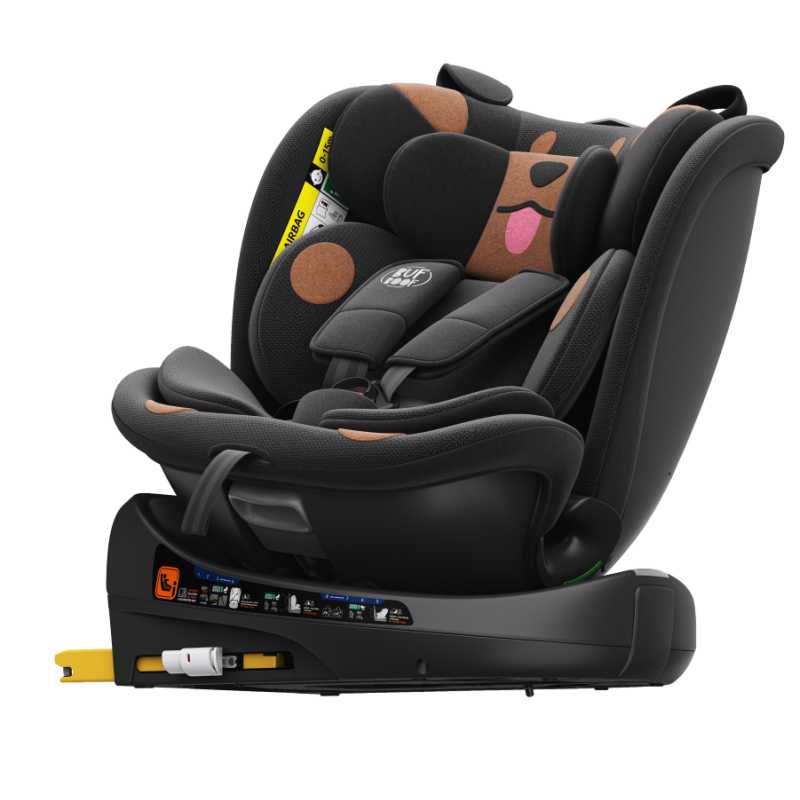 BUF BOOF® B-Joy DELUXE i-Size 40–150 cm Scaun Auto Copii, ISOFIX, Rotativ 360°, Reclinare 155°, Poziție Somn, BlackDOG