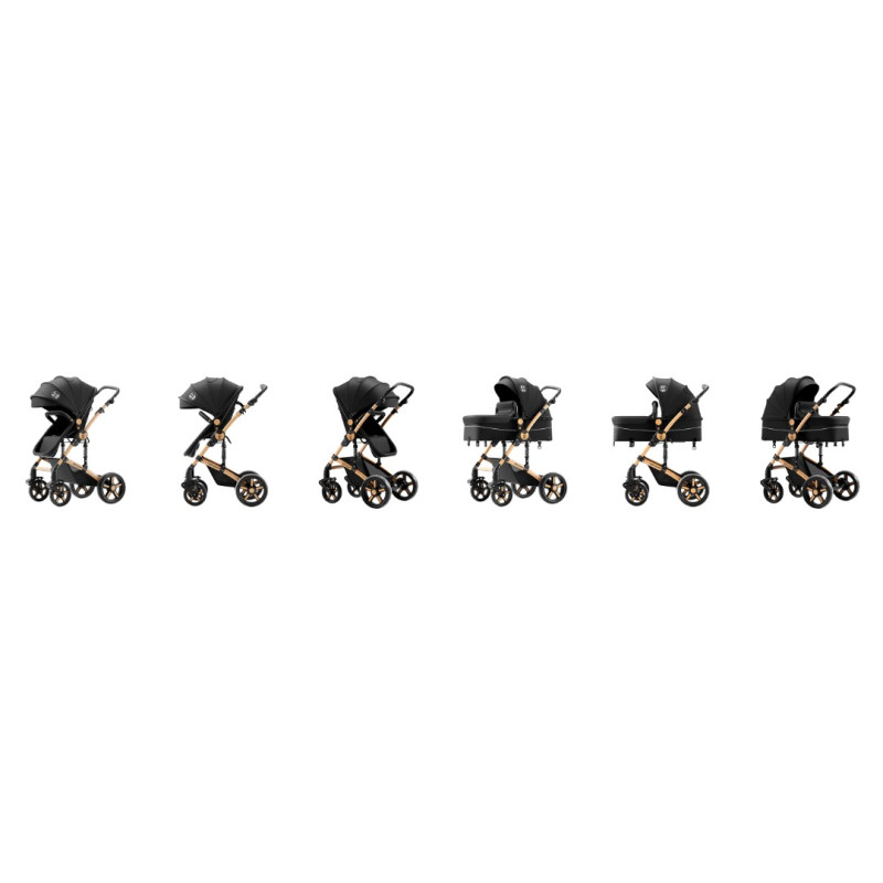 Carucior 2 in 1 reversibil A1 Deluxe BUF BOOF Grey 0 36 luni