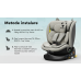 BUF BOOF® B-Joy DELUXE i-Size 40–150 cm Scaun Auto Copii, ISOFIX, Rotativ 360°, Reclinare 155°, Poziție Somn, LightGreyCAT