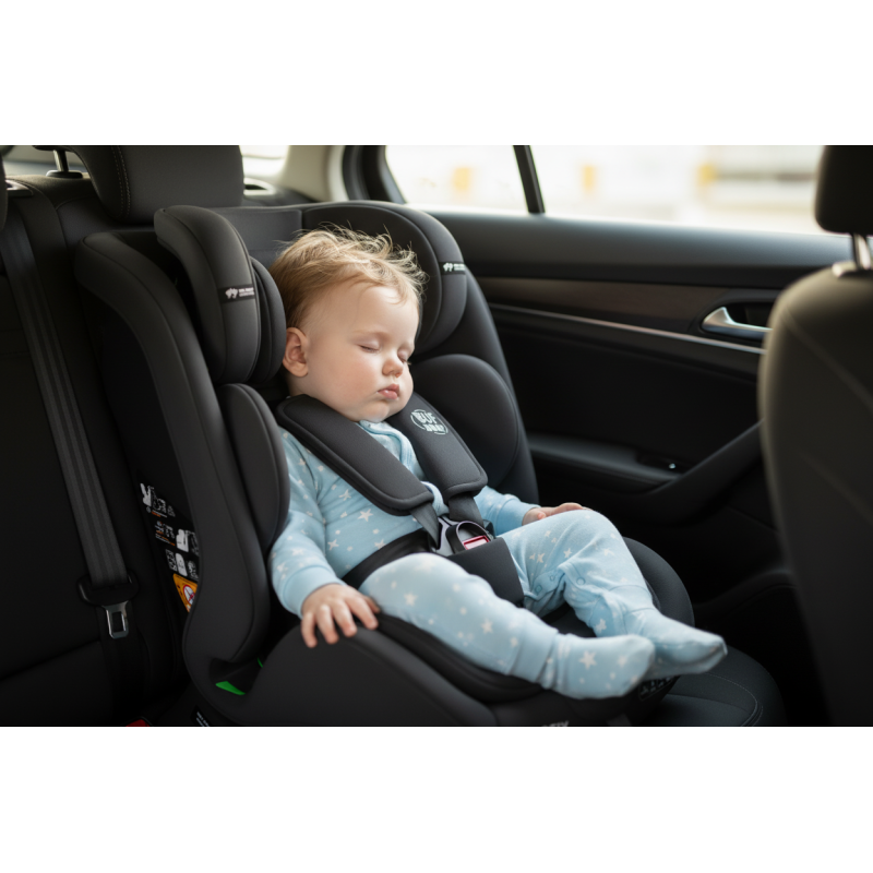 BUF BOOF® Scaun Auto P100 i-Size R129 Rotativ 360° ISOFIX 40–150 cm (0–36 kg) BlackJeans