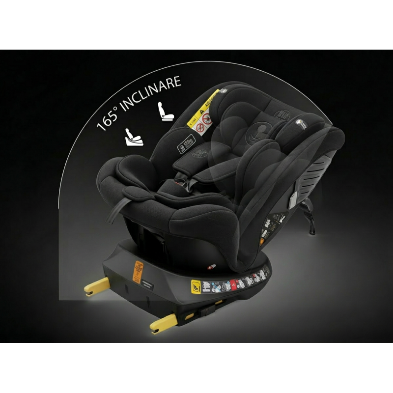 Scaun auto rotativ 360° BUF BOOF® Saphir DELUXE i-Size ISOFIX, poziție somn 165°, R129, 40–150 cm (0–36 kg)