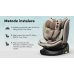 BUF BOOF® B-Joy DELUXE i-Size 40–150 cm Scaun Auto Copii, ISOFIX, Rotativ 360°, Reclinare 155°, Poziție Somn, BrownDOG