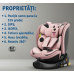 BUF BOOF® B-Joy DELUXE i-Size 40–150 cm Scaun Auto Copii, ISOFIX, Rotativ 360°, Reclinare 155°, Poziție Somn, PinkDOG