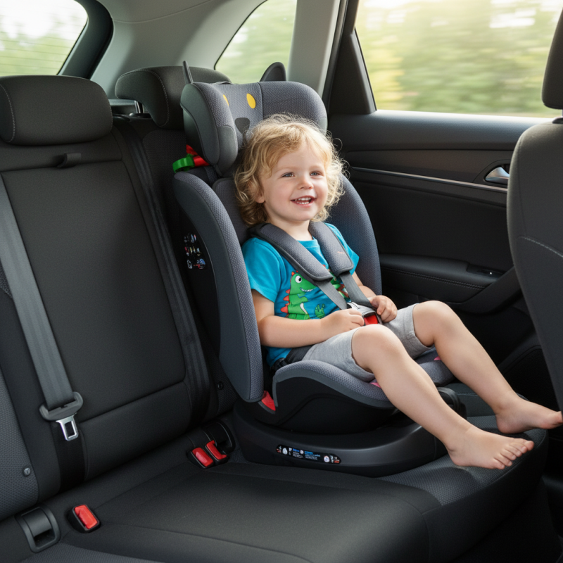 BUF BOOF® B-Joy DELUXE i-Size 40–150 cm Scaun Auto Copii, ISOFIX, Rotativ 360°, Reclinare 155°, Poziție Somn, DarkGreyCAT