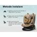 BUF BOOF® B-Joy DELUXE i-Size 40–150 cm Scaun Auto Copii, ISOFIX, Rotativ 360°, Reclinare 155°, Poziție Somn, OrangeCAT