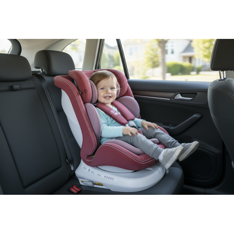 BUF BOOF® Scaun Auto P100 i-Size R129 Rotativ 360° ISOFIX 40–150 cm (0–36 kg) Red