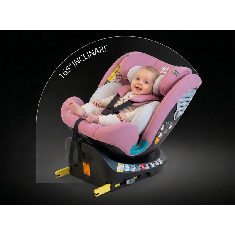 Scaun Auto Saphir DELUXE BUF BOOF iSIZE Purple cu Isofix pozitie somn 165 grade rotativ 360 grade 40-150 cm
