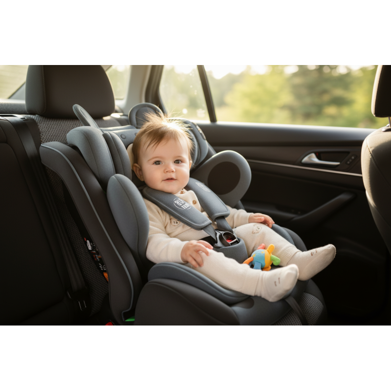 BUF BOOF® Scaun Auto P100 i-Size R129 Rotativ 360° ISOFIX 40–150 cm (0–36 kg) UrsBlack