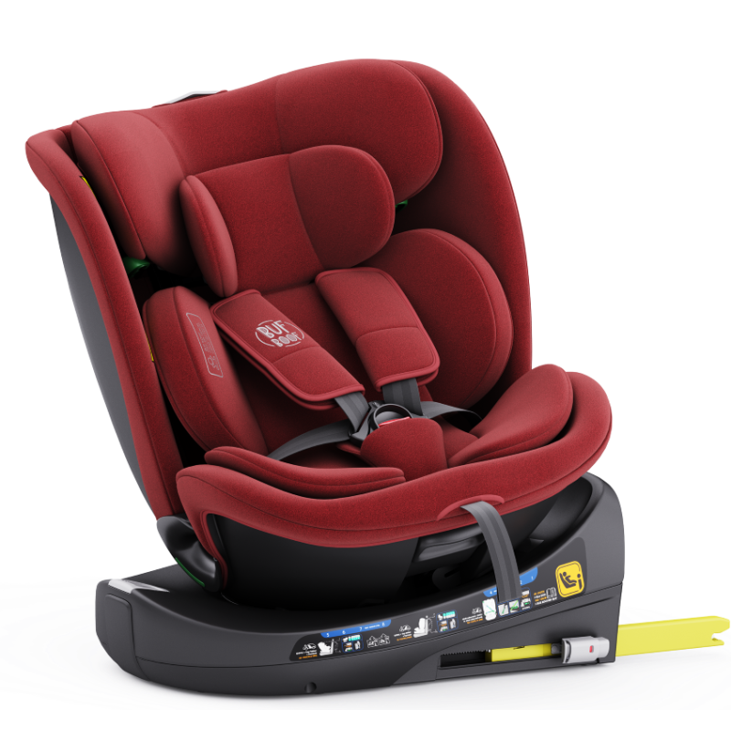 Scaun Auto B-Joy DELUXE BUF BOOF iSIZE Red cu Isofix pozitie somn 155 grade rotativ 360 grade 40-150 cm
